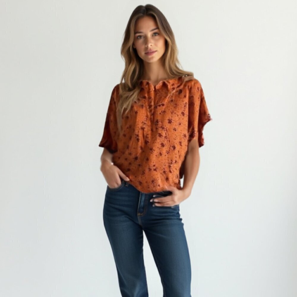 Pennington In Every Story Casual Floral Sunset Top 2X